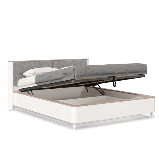 Спальная кровать Стефания 1600 с подъемным механизмом ЛД 413.140, Дуб Маувелла PR/Белый в Элисте - изображение 2