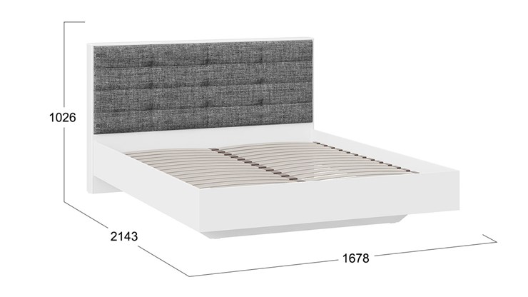 Двуспальная кровать Тесса (Белый Жемчуг/Рогожка серая) в Элисте - изображение 2