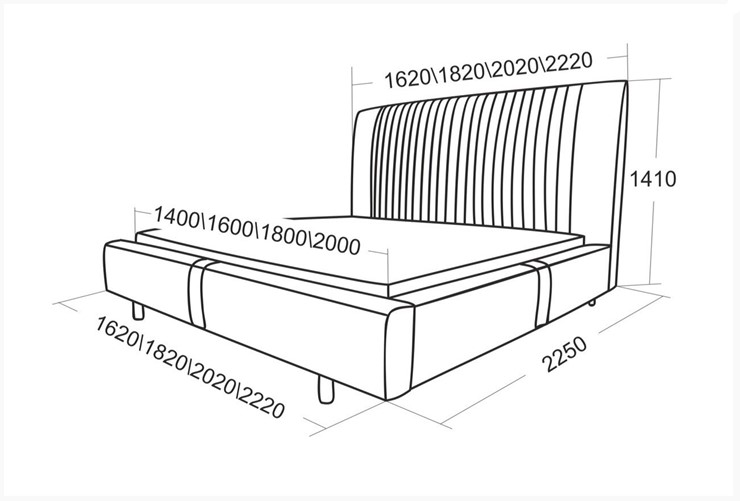 Кровать 2-спальная Тиффани 1820 в Элисте - изображение 6