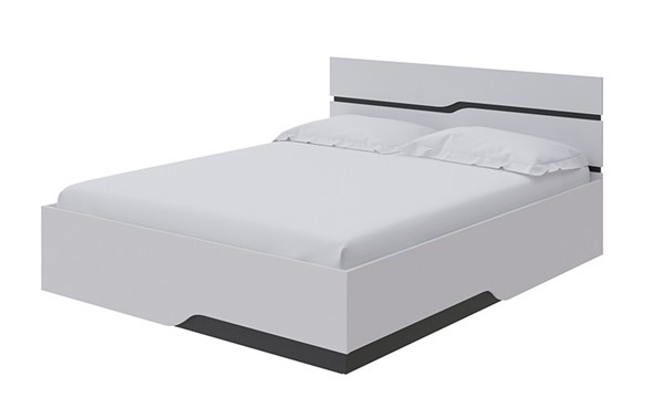 Кровать 2-спальная Wave Line 160х200, Белый-Черный в Элисте - изображение