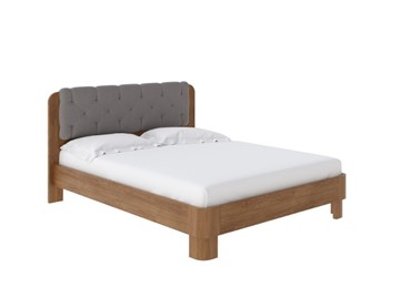 Кровать спальная Wood Home 1 180х200, Антик сосна/Искусственная шерсть Лама Светло-серый в Элисте