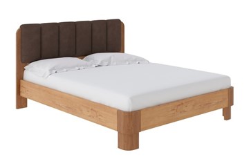 Кровать 2-спальная Wood Home Lite 2 160х200, ЛДСП+ткань (ЛДСП Бунратти/Антик (сосна)/Тетра Брауни) в Элисте