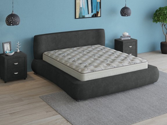 Кровать двуспальная Zephyr 160х200, (Велсофт Графит) в Элисте - изображение