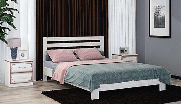 Полутороспальная кровать Вероника (Белый Античный) 140х200 в Элисте - изображение