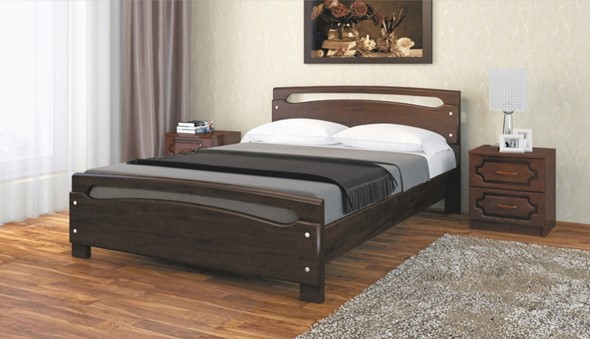 Кровать полутороспальная Камелия-2 (Дуб Коньяк) 140х200 в Элисте - изображение