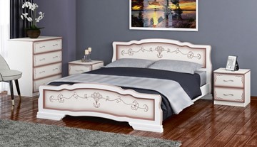 Спальная кровать Карина-6 (Дуб Молочный) 180х200 в Элисте