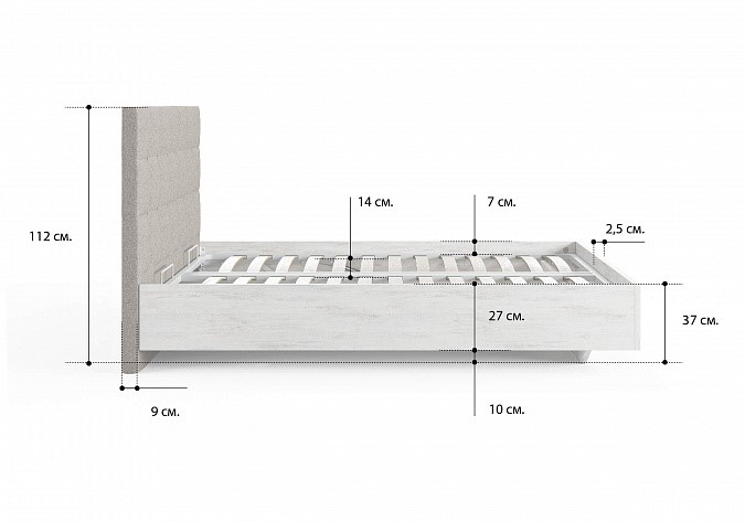 Кровать с механизмом 1.5-спальная Luiza (ясмунд) 140х190 в Элисте - изображение 3