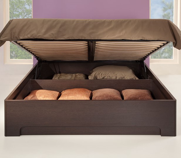 Кровать с подъемным ортопедическим основанием Парма-1 1400,  венге / экокожа caiman темный в Элисте - изображение 2