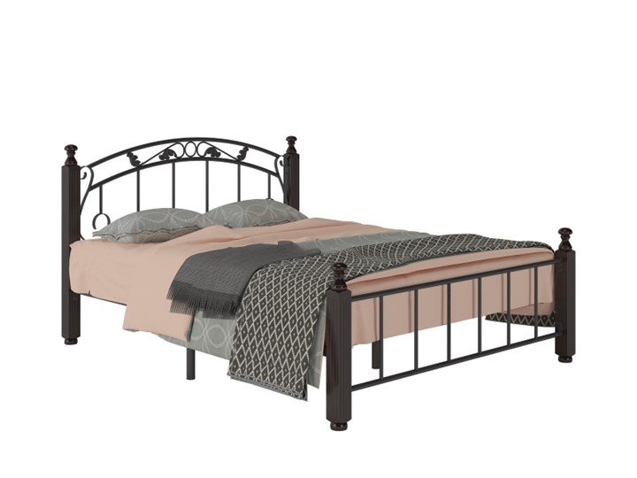 Кровать полутороспальная Гарда 5, 140х200, черная в Элисте - изображение 1