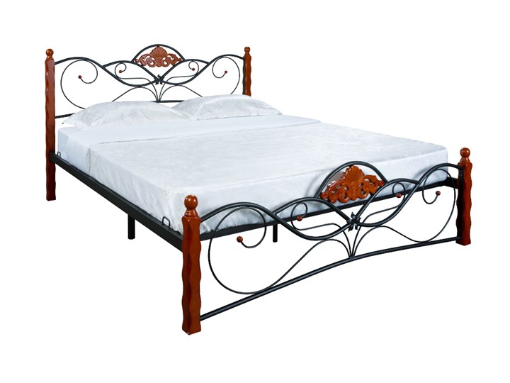 Кровать двуспальная Garda 2R 160х200, орех/металл в Элисте - изображение 2