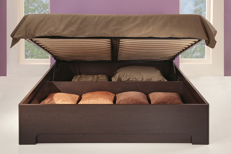 Кровать с подъемным ортопедическим основанием Парма-3 1400,  венге / экокожа caiman темный в Элисте - изображение 3