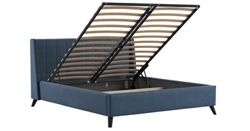 Кровать с механизмом Мелисса 180,арт. Тори 83 велюр (серо-синий) + кроватное дно в Элисте - предосмотр 2