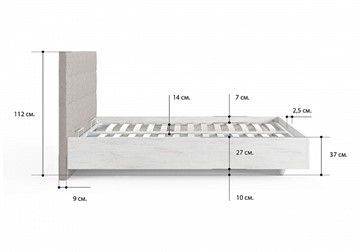 Кровать с подъемным механизмом Luiza (ясмунд) 200х200 в Элисте - предосмотр 3