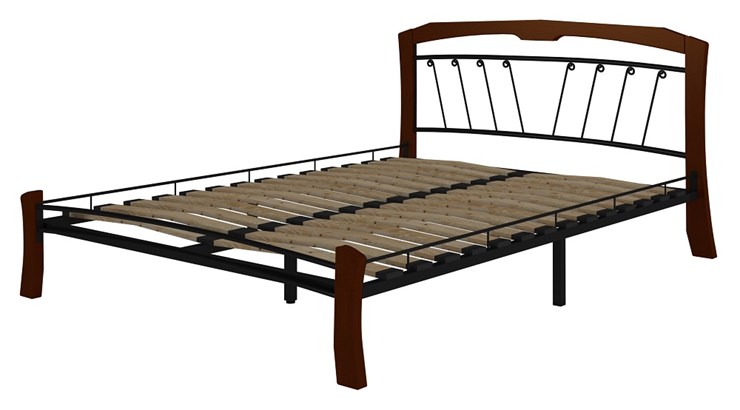 Кровать Муза 4 Лайт, 1400, черный/махагон в Элисте - изображение 1