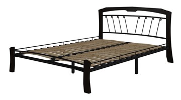 Полуторная кровать Муза 4 Лайт, 1400, черный/шоколад в Элисте - предосмотр 1