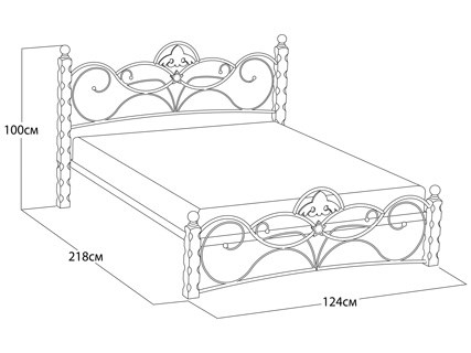 Кровать двуспальная Garda 2R 160х200, орех/металл в Элисте - изображение 1