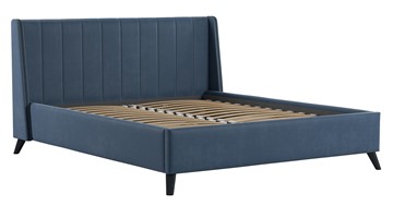 Кровать с механизмом Мелисса 180,арт. Тори 83 велюр (серо-синий) + кроватное дно в Элисте - предосмотр 1