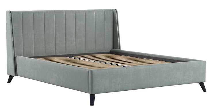 Двуспальная кровать с механизмом Мелисса 160,арт. Тори 61 велюр (серебристый серый) в Элисте - изображение 1