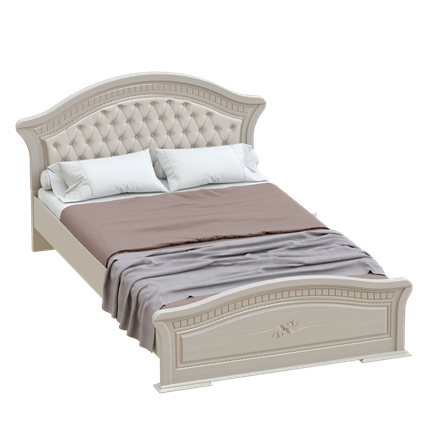 Кровать с основанием Николь, Ясень жемчужный/Ваниль в Элисте - изображение