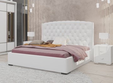Кровать в спальню Dario Slim 180x200, Экокожа (Белый) в Элисте