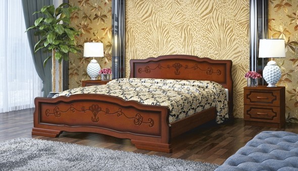 Кровать 1.5-спальная Карина-6 (Орех) 140х200 в Элисте - изображение