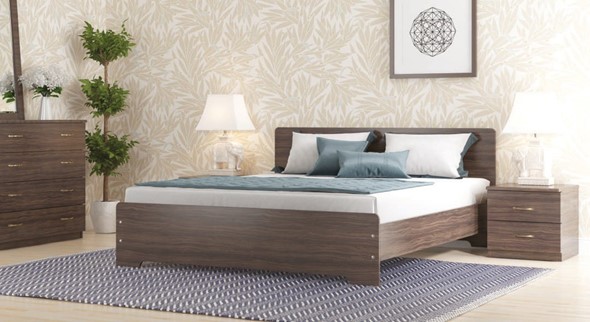 Двуспальная кровать Золушка, 160х200 с основанием, венге в Элисте - изображение