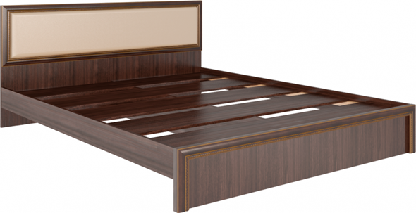 Спальная кровать Беатрис М09 с мягким изголовьем (Орех Гепланкт) в Элисте - изображение