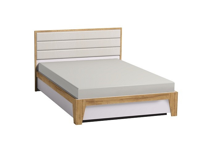 Кровать Айрис 306 1800 с гибкими ламелями металл, Белый-Дуб золотистый в Элисте - изображение 1