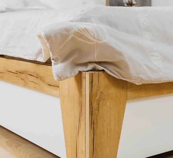Кровать Айрис 306 1800 с гибкими ламелями дерево, Белый-Дуб золотистый в Элисте - изображение 4
