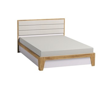 Кровать Айрис 307 1600 с гибкими ламелями металл, Белый-Дуб золотистый в Элисте