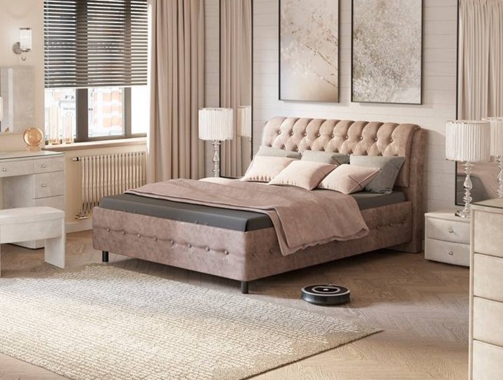 Двуспальная кровать Como (Veda) 4 180х200, Флок (Бентлей Мокко) в Элисте - изображение 1