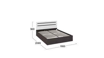 Кровать с подъемным механизмом Фьюжн ТД-260.01.04 (Белый глянец, Венге Линум) в Элисте - предосмотр 2
