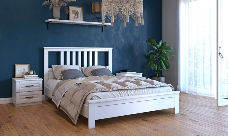 Спальная кровать Лаура (Белый Античный) 160х200 в Элисте - изображение 2