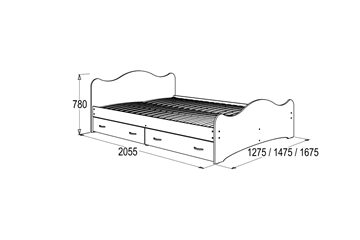Кровать 6 с ящиками, 80х200 Венге/Млечный дуб с основанием в Элисте - предосмотр 1