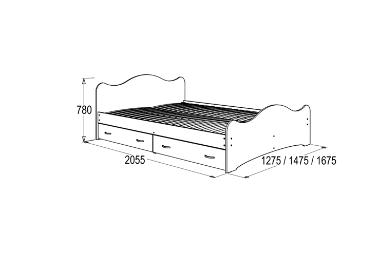 Кровать 6 с ящиками, 90х200 Венге/Млечный дуб с основанием в Элисте - изображение 1