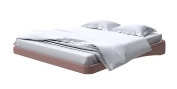 Кровать двуспальная парящая 160х200, Экокожа (Молочный шоколад) в Элисте