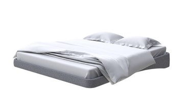 Кровать двуспальная парящая 160х200, Искусственная шерсть (Лама Темно-серый) в Элисте