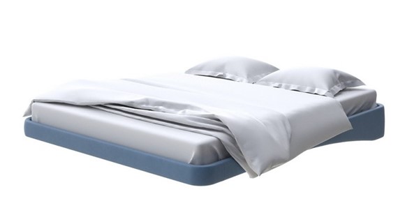 Кровать двуспальная парящая 160х200, Микрофибра (Diva Синий) в Элисте - изображение