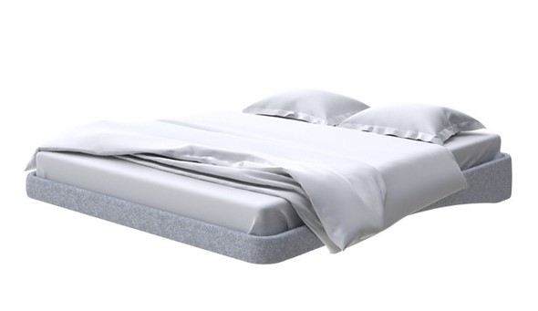 Кровать парящая 160х200, Рогожка (Levis 83 Светло-Серый) в Элисте - изображение