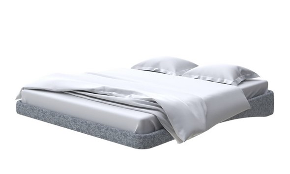 Кровать двуспальная парящая 160х200, Рогожка (Levis 85 Серый) в Элисте - изображение