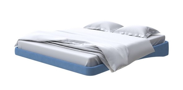 Кровать двуспальная парящая 160х200, Рогожка (Тетра Голубой) в Элисте - изображение