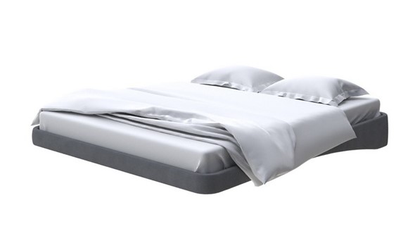 Кровать двуспальная парящая 160х200, Рогожка (Тетра Графит) в Элисте - изображение