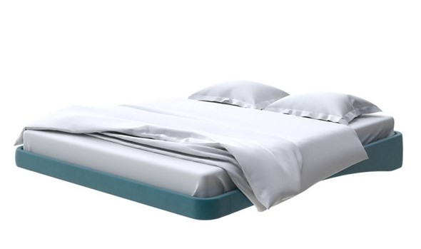 Парящая кровать 2-спальная 160х200, Велюр (Forest 560 Морская волна) в Элисте - изображение
