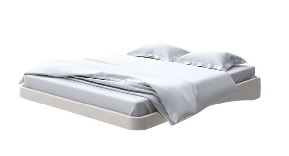 Парящая кровать 2-спальная 160х200, Велюр (Forest 726 Светло-бежевый) в Элисте - изображение