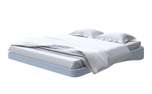 Парящая кровать 160х200, Велюр (Scandi Cotton 21 Китайский Голубой) в Элисте - изображение