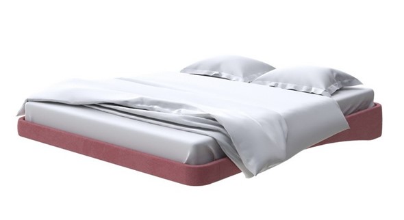 Кровать парящая 160х200, Велюр (Ultra Багряный) в Элисте - изображение