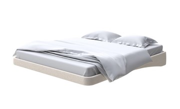 Кровать двуспальная парящая 180х200, Искусственная шерсть (Лама Бежевый) в Элисте