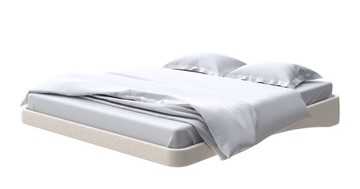 Парящая кровать 2-спальная 200х200, Искусственная шерсть (Лама Бежевый) в Элисте