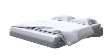 Парящая кровать 2-спальная 200х200, Искусственная шерсть (Лама Темно-серый) в Элисте