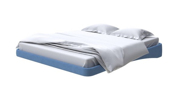 Кровать парящая 200х200, Рогожка (Тетра Голубой) в Элисте - изображение